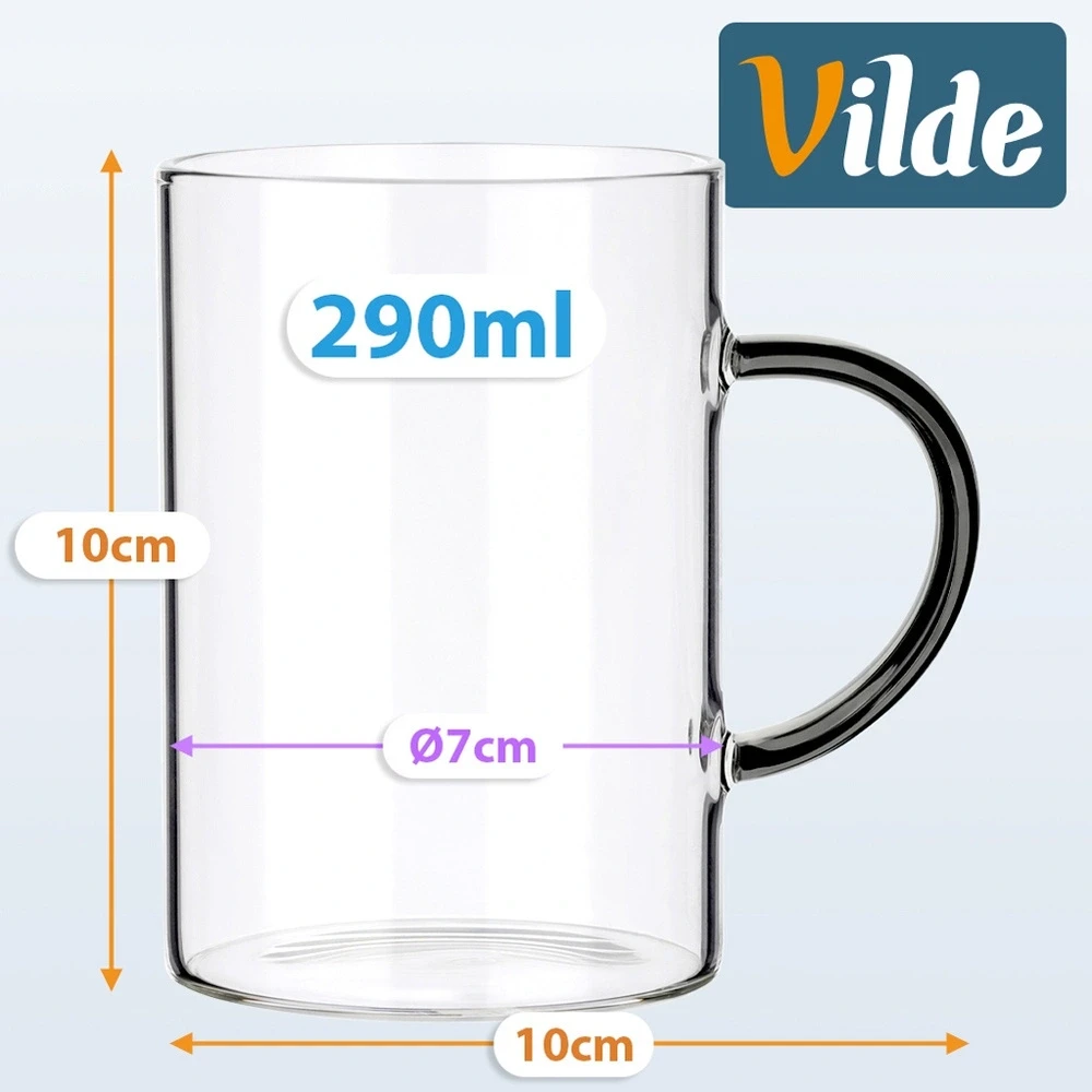 Stiklinės su rankenėlėmis, 290 ml, 6 vnt.