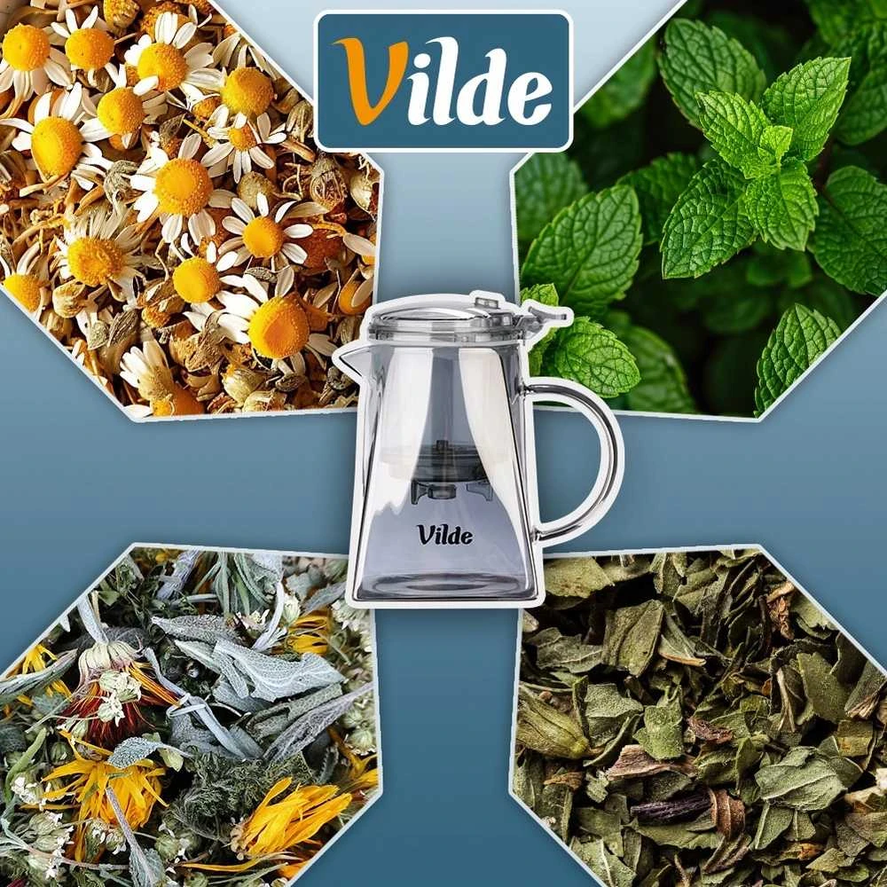 Stiklinis arbatinukas su filtravimo sistema Vilde, 730 ml