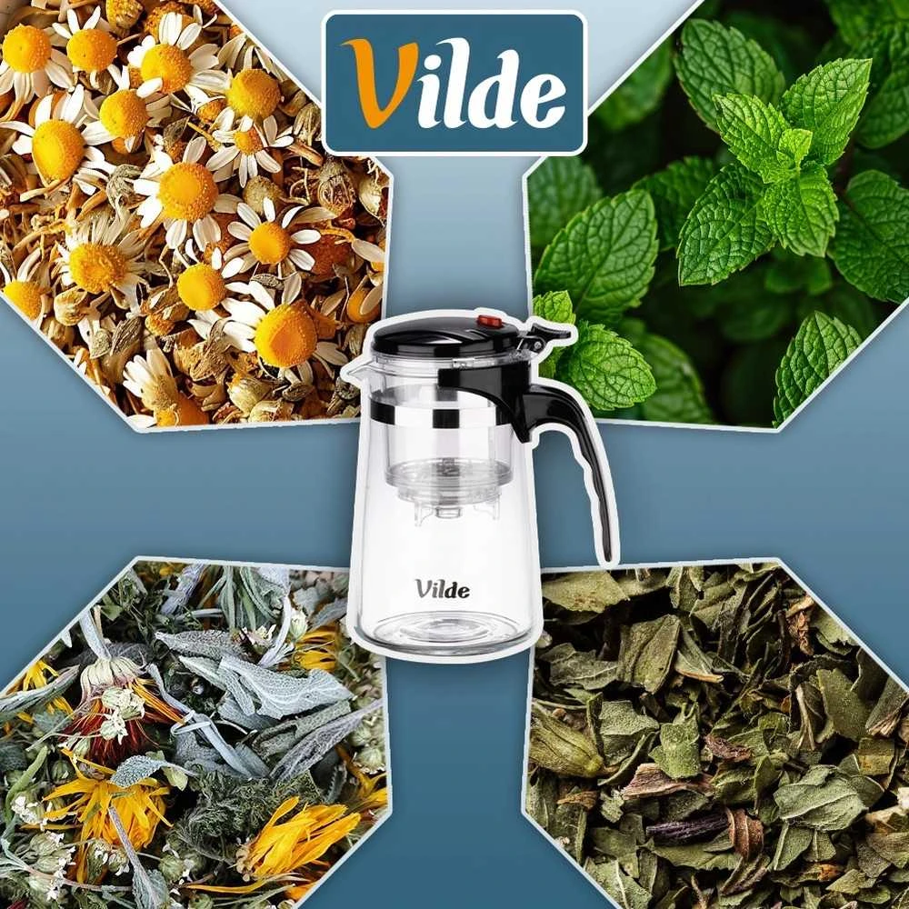 Stiklinis arbatinukas su filtru Vilde 680 ml