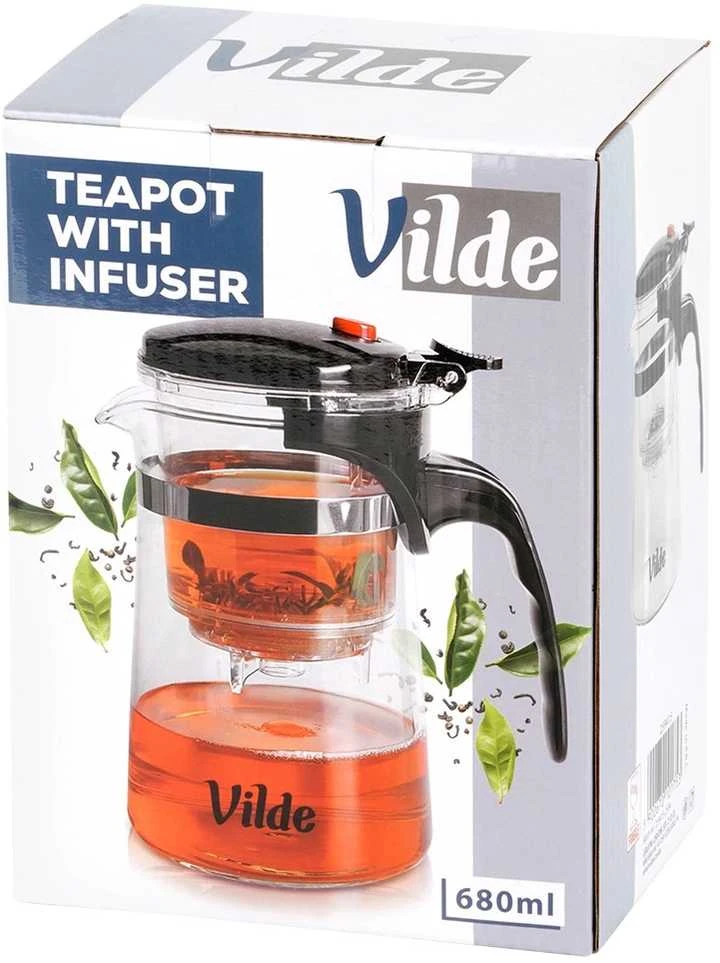 Stiklinis arbatinukas su filtru Vilde 680 ml