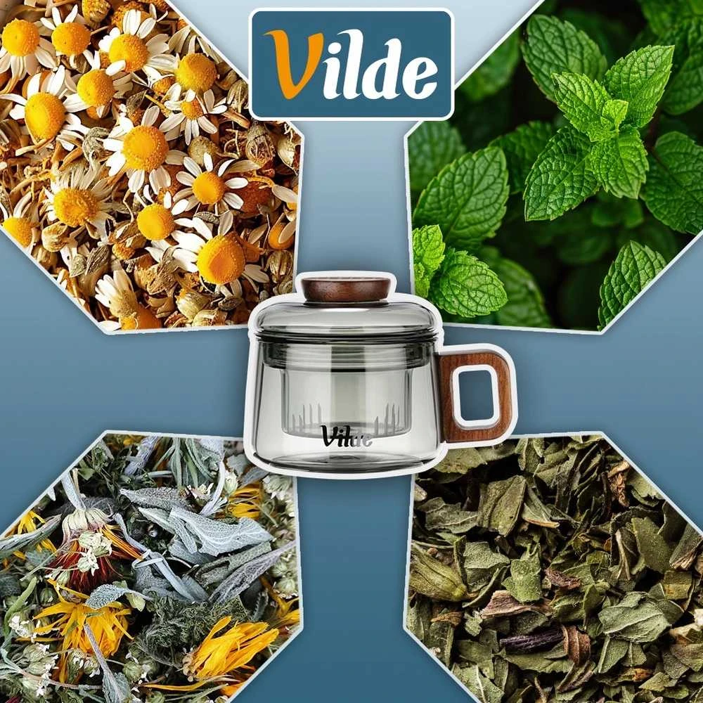 Lumarko Stiklinis arbatinukas su sieteliu Vilde 240 ml