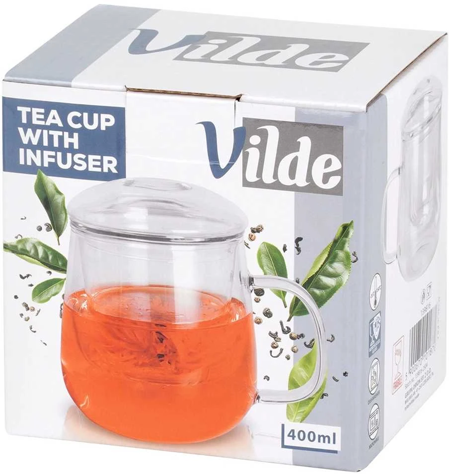 Lumarko Stiklinis arbatos puodelis su sieteliu Vilde 400 ml
