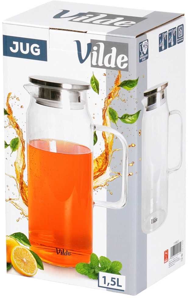 Vilde Stiklinis ąsotis su dangčiu 1,5 l