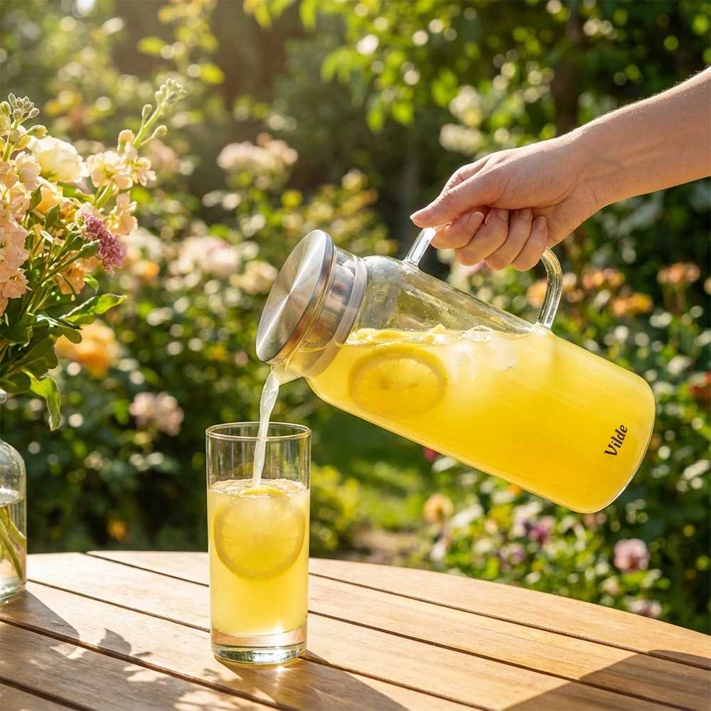 Vilde Stiklinis ąsotis su dangčiu 1,5 l