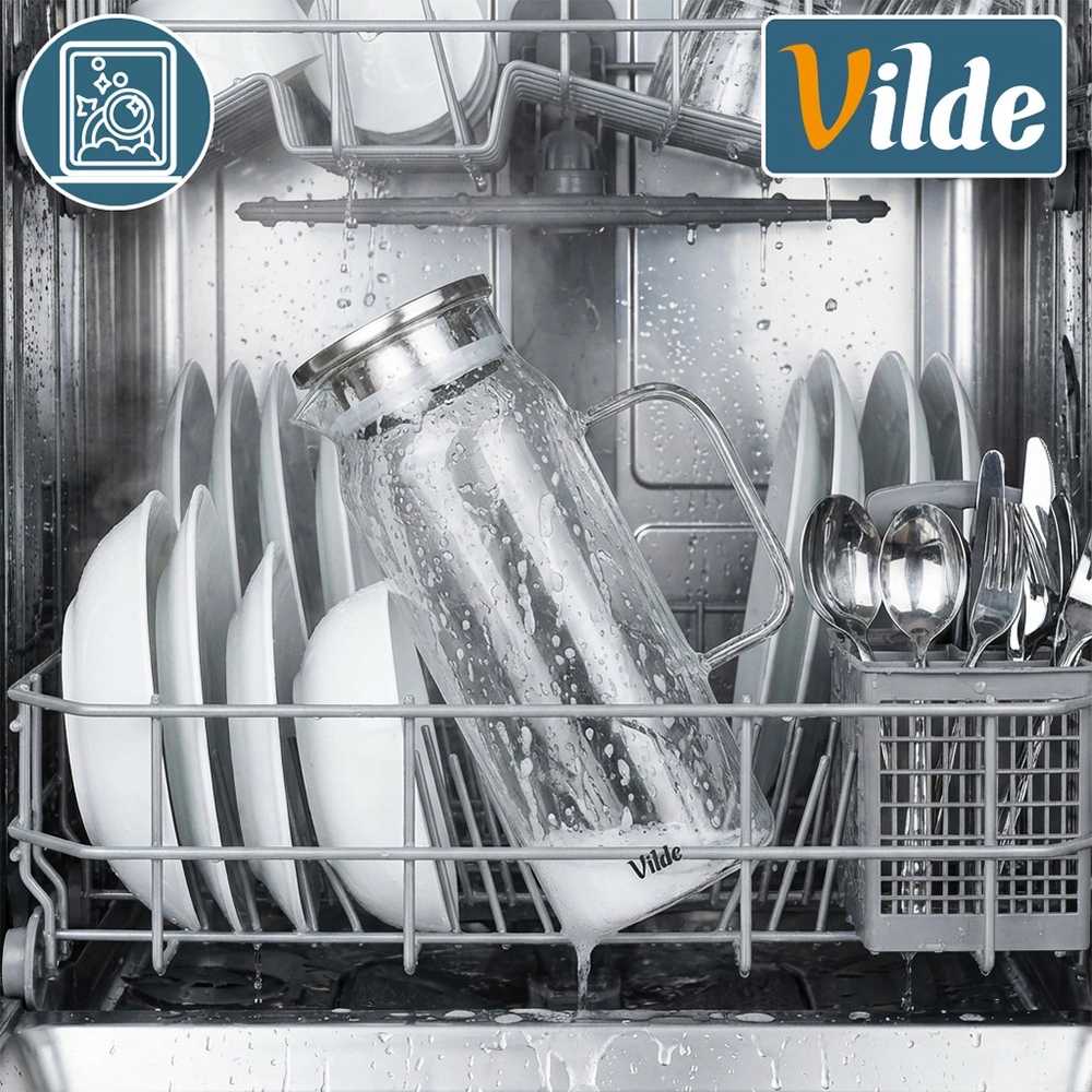 Vilde Stiklinis ąsotis su dangčiu 1,5 l