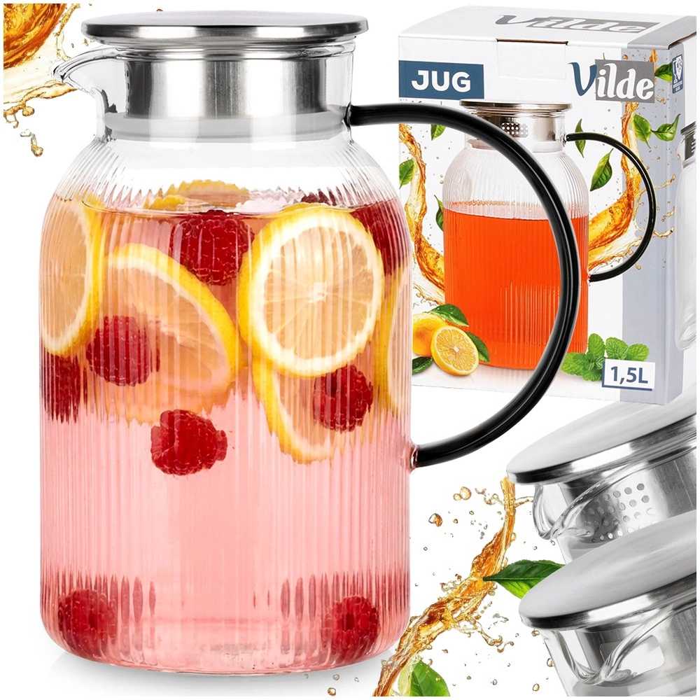 Vilde Stiklinis ąsotis su dangteliu 1,5 l