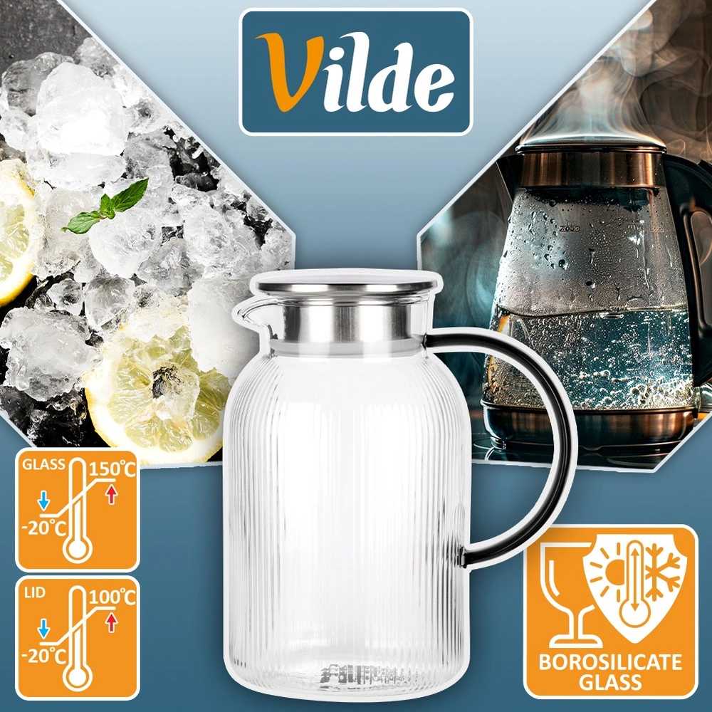 Vilde Stiklinis ąsotis su dangteliu 1,5 l