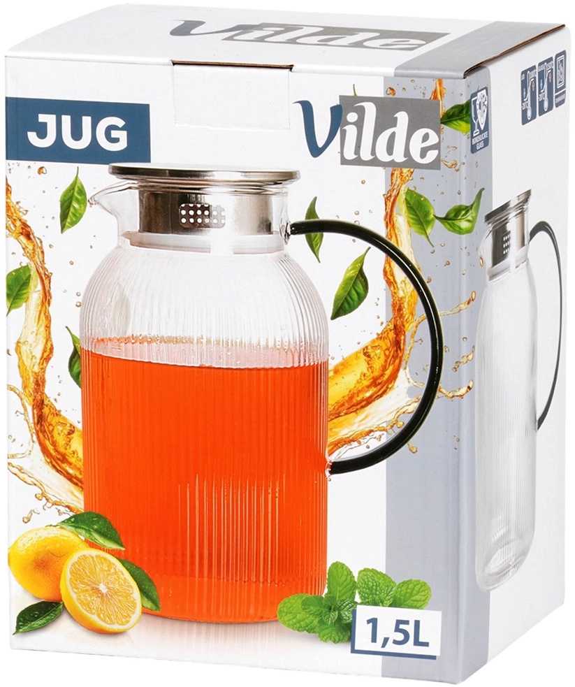 Vilde Stiklinis ąsotis su dangteliu 1,5 l