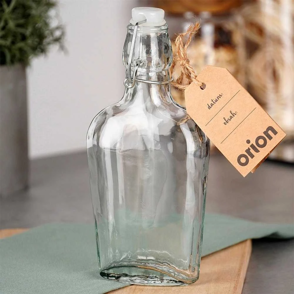 Orion Stiklinis Butelis 180 ml su Kamščiu - Sandarus ir Dekoratyvus