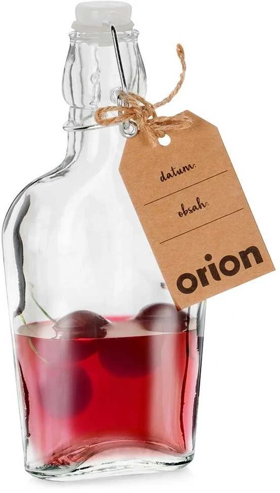 Orion Stiklinis Butelis 180 ml su Kamščiu - Sandarus ir Dekoratyvus