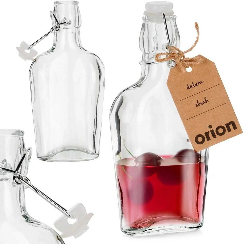 Orion Stiklinis Butelis 180 ml su Kamščiu - Sandarus ir Dekoratyvus