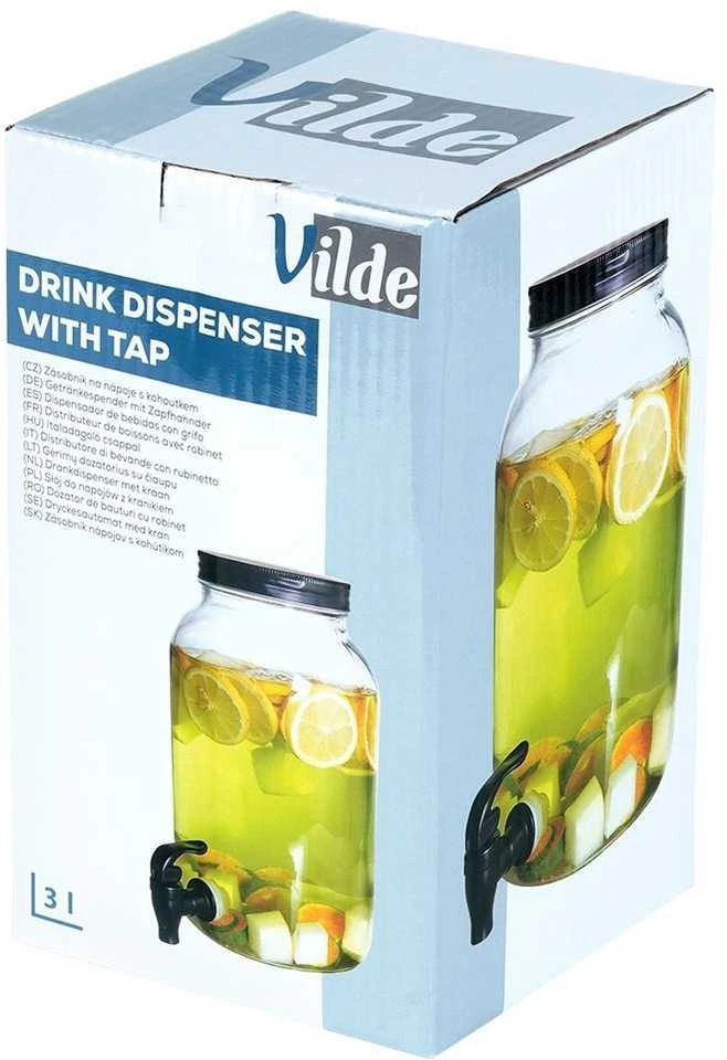 Stiklinis gėrimų dozatorius su čiaupu Vilde 3,2 l