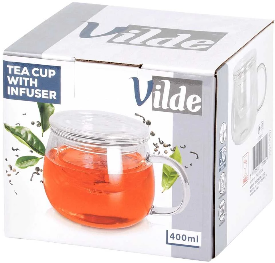 Stiklinis puodelis su arbatinuku Vilde 400 ml