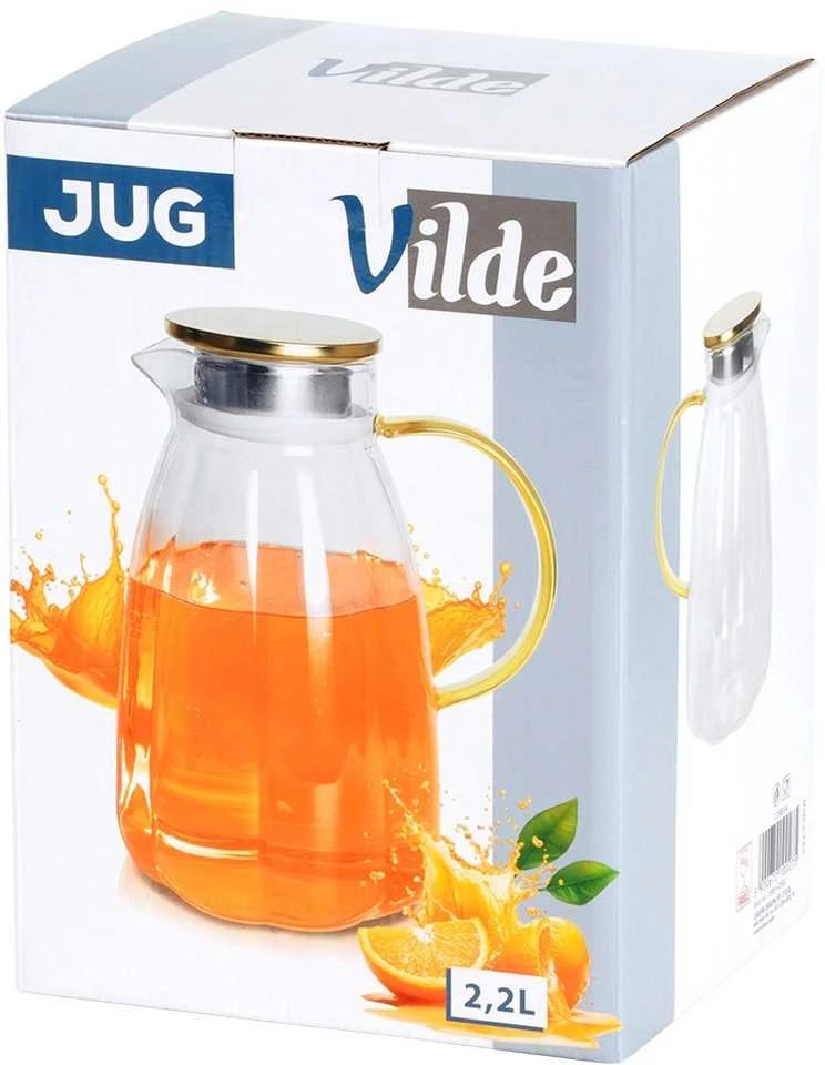 Stiklinis Vilde ąsotis su dangteliu 2,2 l