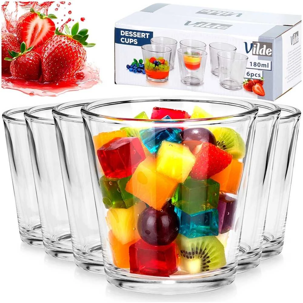 Stiklinių desertinių indelių rinkinys Vilde, 180 ml, 6 vnt.