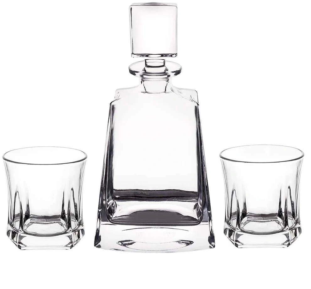 Stiklinių rinkinys, 750 ml + 2 × 300 ml, skaidrus, 14 × 8,5 × 26,5 cm / 9 × 9 × 9,5 cm, 3 dalių