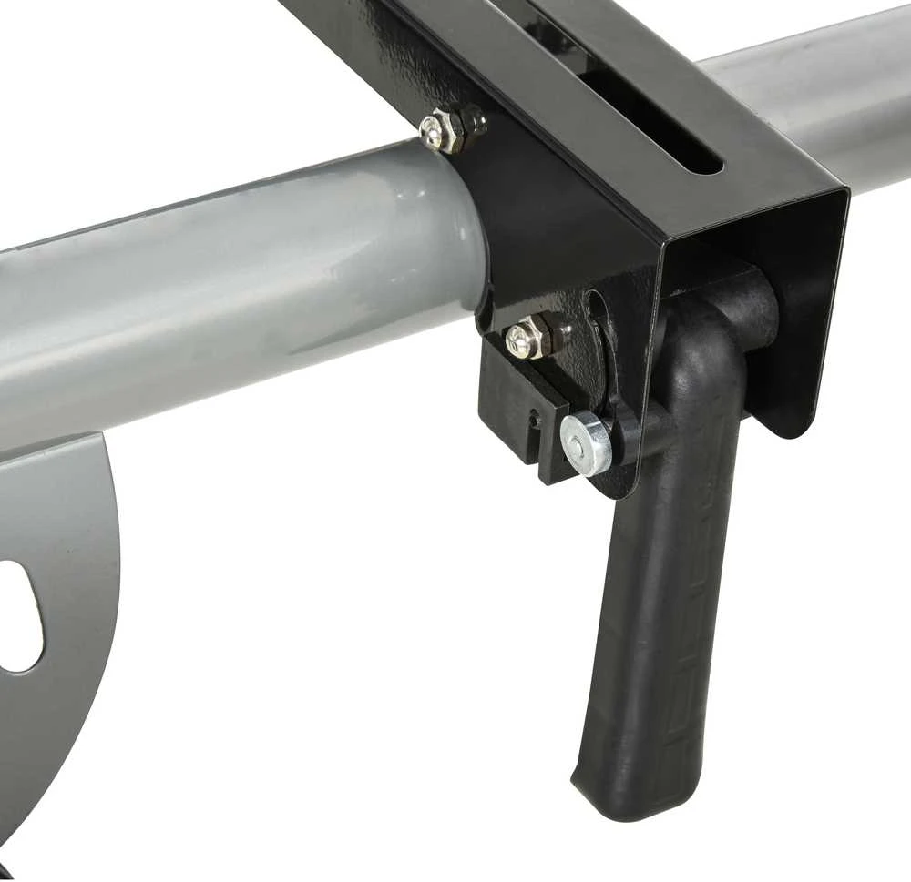 DURHAND skersavimo pjūklo stovas, darbo stalas, juodas+sidabrinis, šoninis prailginimas 123,5-245 cm
