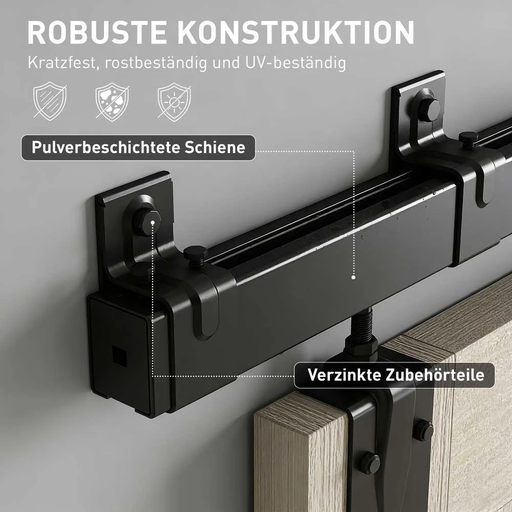 Stumdomų durų apkaustų komplektas 183 cm