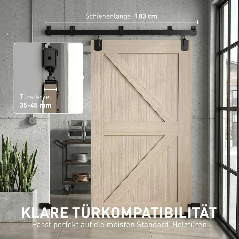 Stumdomų durų apkaustų komplektas 183 cm