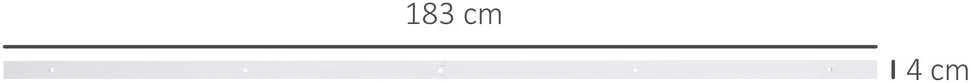HOMCOM stumdomų durų furnitūros komplektas 183 cm, su bėgeliais, ratukais, bėgelių stabdžiais, grindų kreipiančiąja, varžtais, anglies plieno stumdomų durų sistema, balta