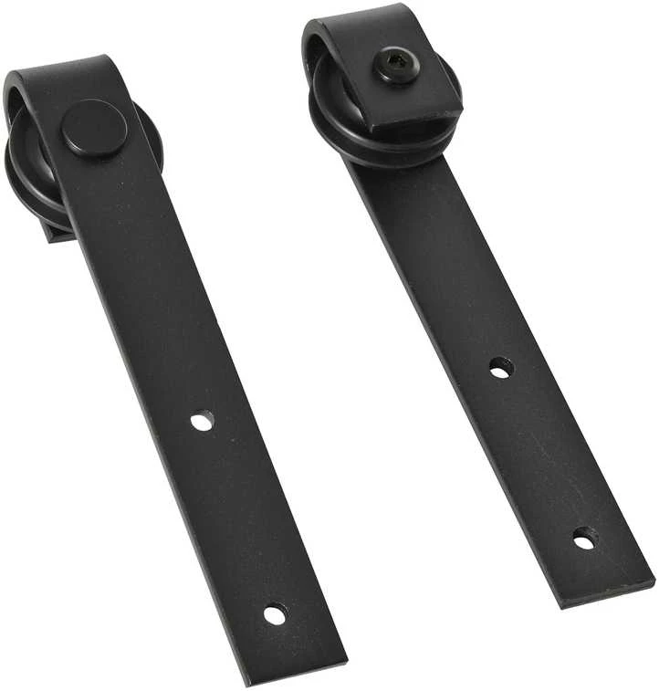 HOMCOM stumdomų durų mechanizmas dviguboms durims, bėgelis su priedais, anglinis plienas, juodas, 200x0,6x18 cm