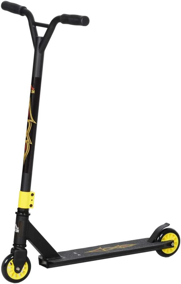 HOMCOM kaskadinis paspirtukas, triukų paspirtukas su ABEC 9 guoliais, 100 mm ratais, skirtas vaikams nuo 14 metų, auksinis