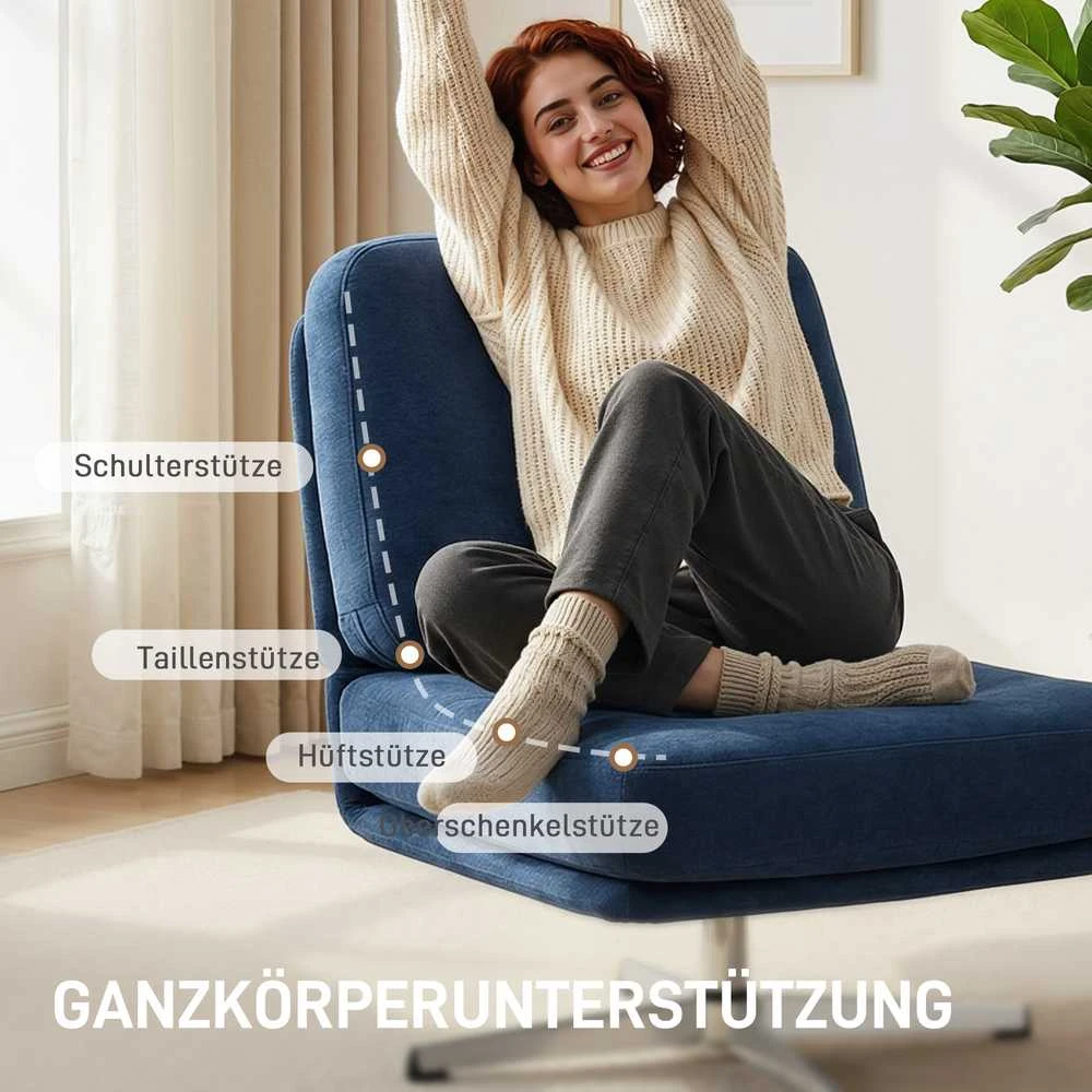 Sukamasis akcentinis krėslas tamsiai mėlynas