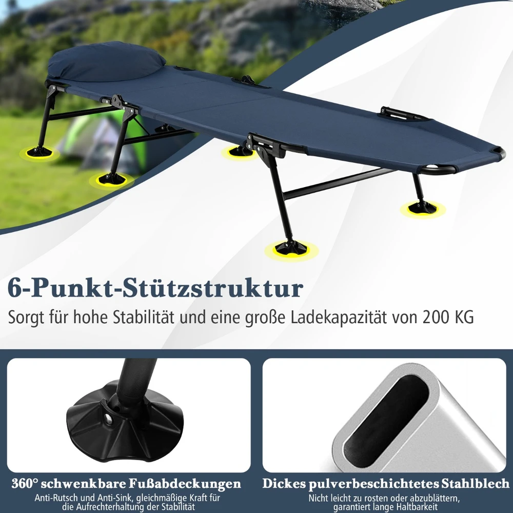 Sulankstamas gultas pilkas / mėlynas