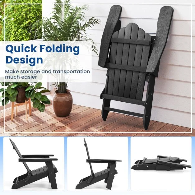 Sulankstoma Adirondack kėdė juoda