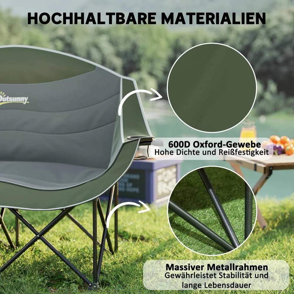 Sulankstoma dvivietė kėdė žalia