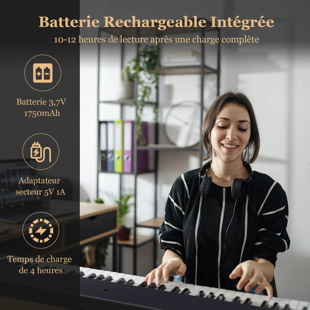 Sulankstoma elektrinė klaviatūra juoda