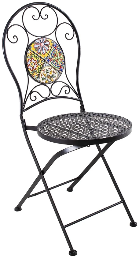 Home4You Lauko kėdė MOROCCO, 38x38xH93cm, sulankstoma, metalinis rėmas, juoda