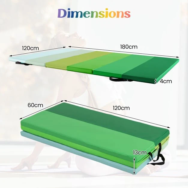 Sulankstomas gimnastikos kilimėlis 180 x 120 cm