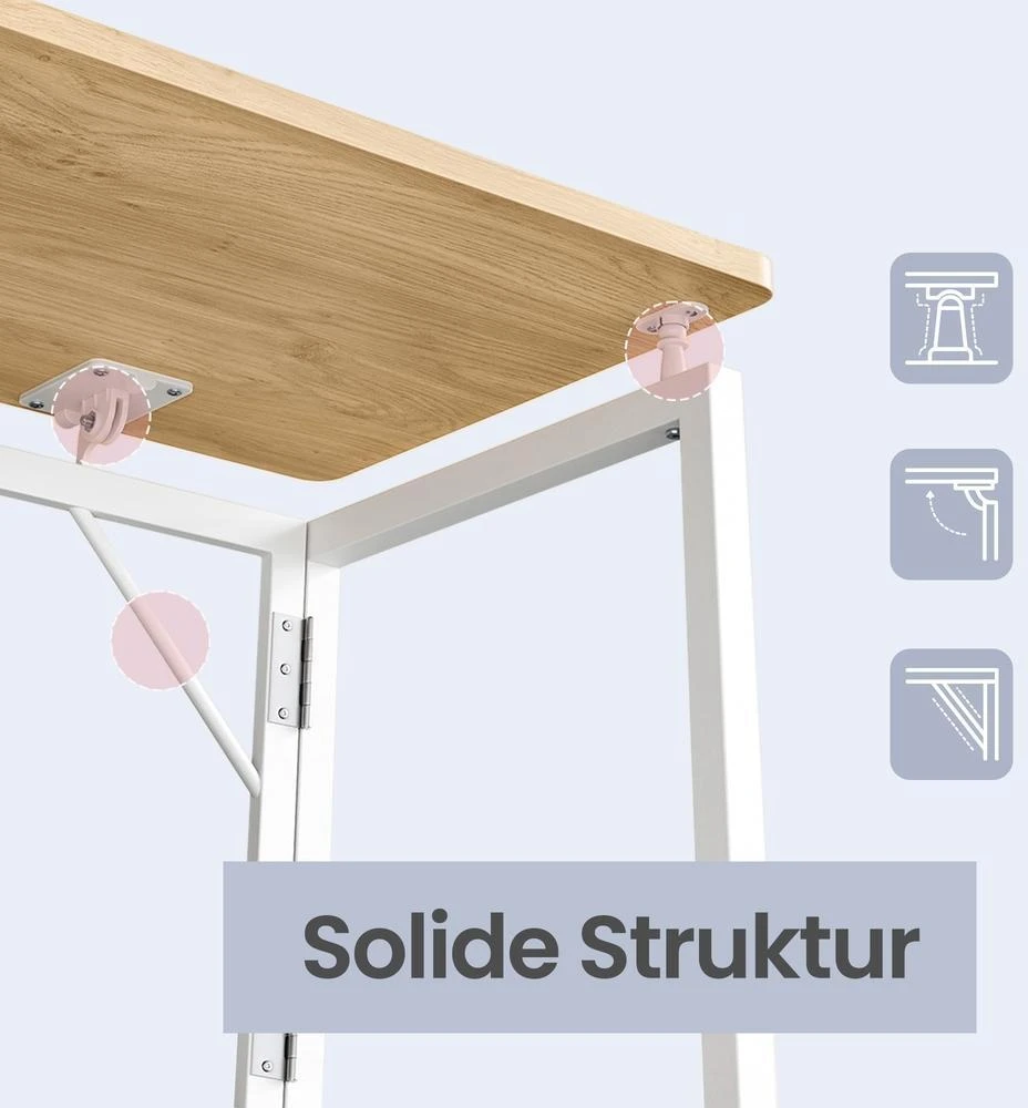Songmics Sulankstomas kompiuterio stalas 80 x 40 x 74 cm