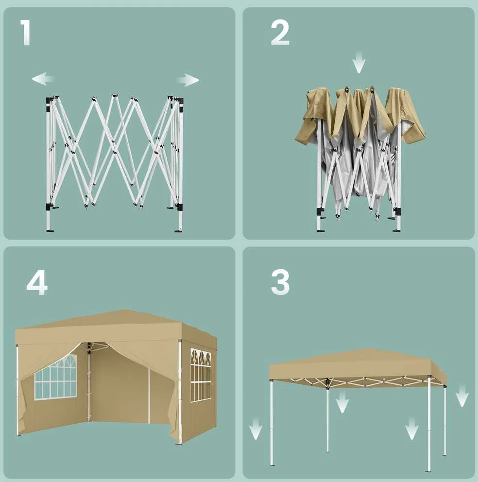 Songmics Sulankstomas paviljonas 3 x 3 m