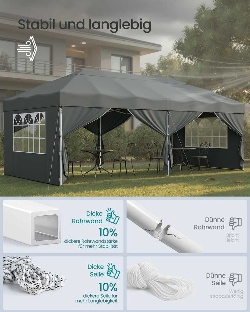 Songmics Sulankstomas paviljonas 3 x 6 m