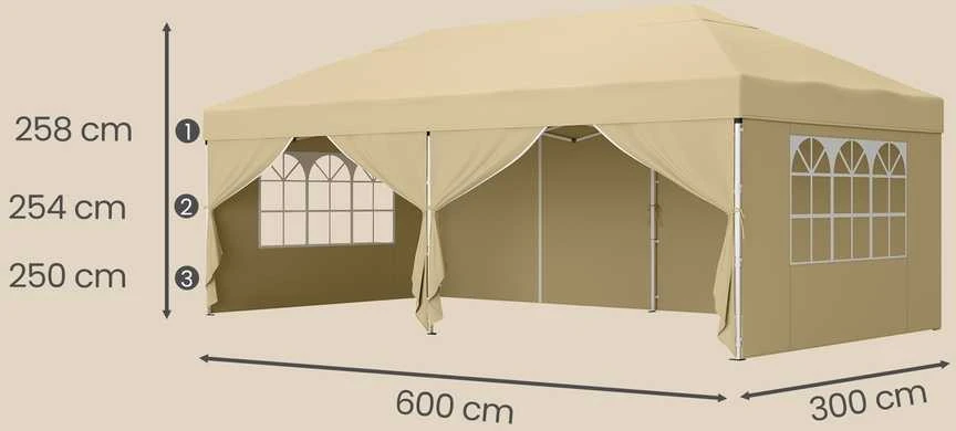 Songmics Sulankstomas paviljonas 6 x 3 m