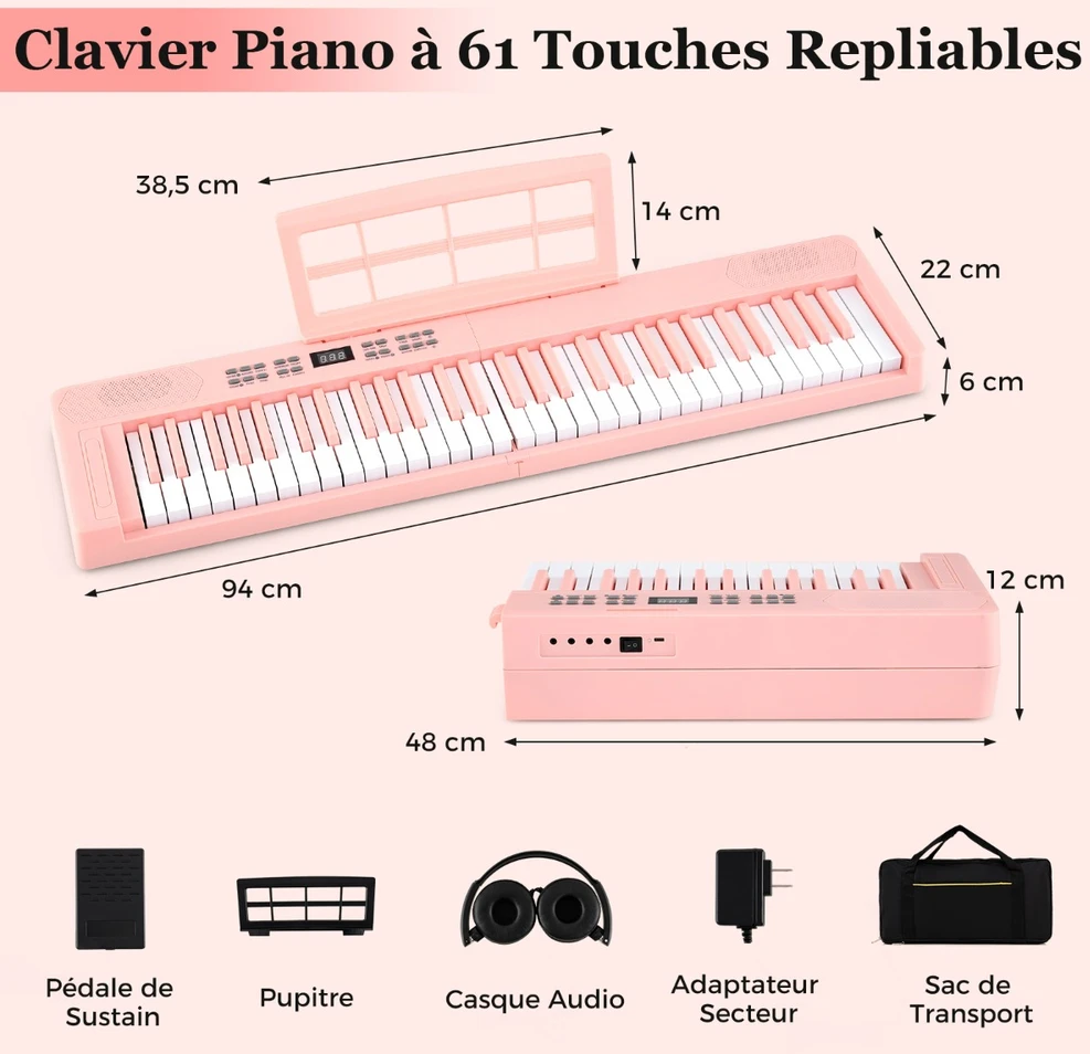 Sulankstomas pianinas 61 klavišų