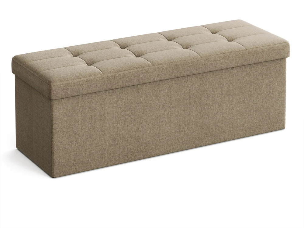 Leobert Sulankstomas pufas-daiktadėžė, šviesiai rusvas (taupe), 110 × 38 × 38 cm