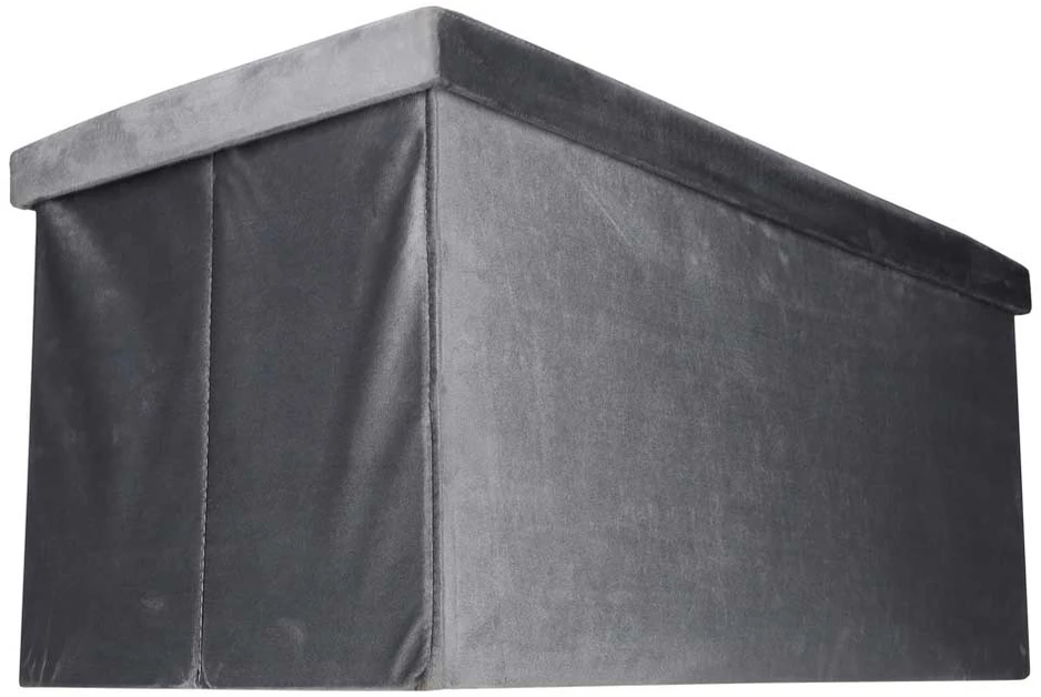Sulankstomas pufas su daiktadėže, pilkas, 77 × 38 × 37 cm