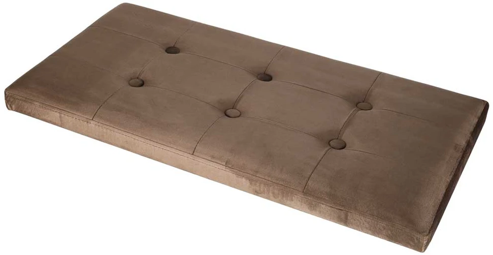 Sulankstomas pufas su daiktadėže, rudas, 77 × 38 × 37 cm