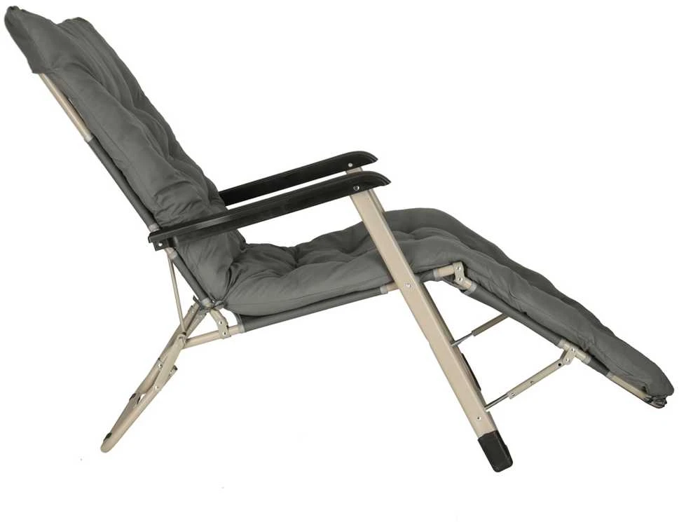 Sulankstomas sodo gultas su porankiais, 160/170 cm, pilkas
