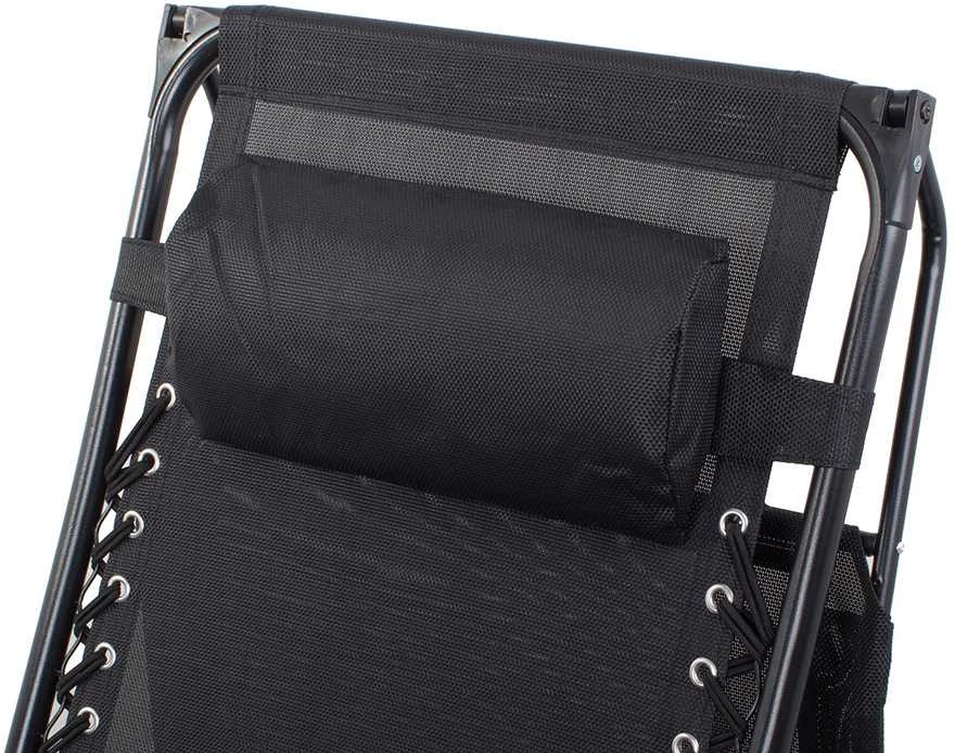 Verk Group Sulankstomas sodo gultas su stogeliu ir staliuku, 140 kg, juodas