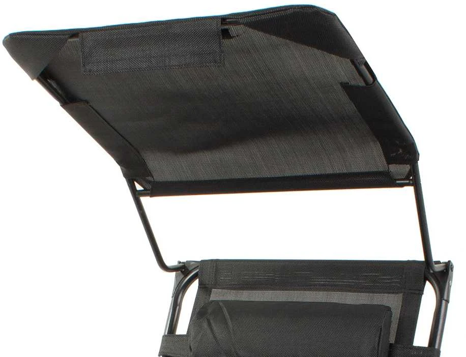 Verk Group Sulankstomas sodo gultas su stogeliu ir staliuku, 140 kg, juodas