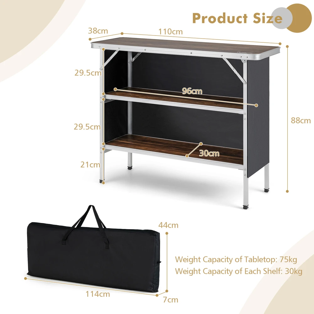 Sulankstomas stalas 110 x 38 x 88 cm