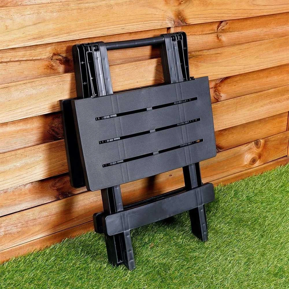 ProGarden Lauko stalas sulankstomas juoda 44x44x50 cm