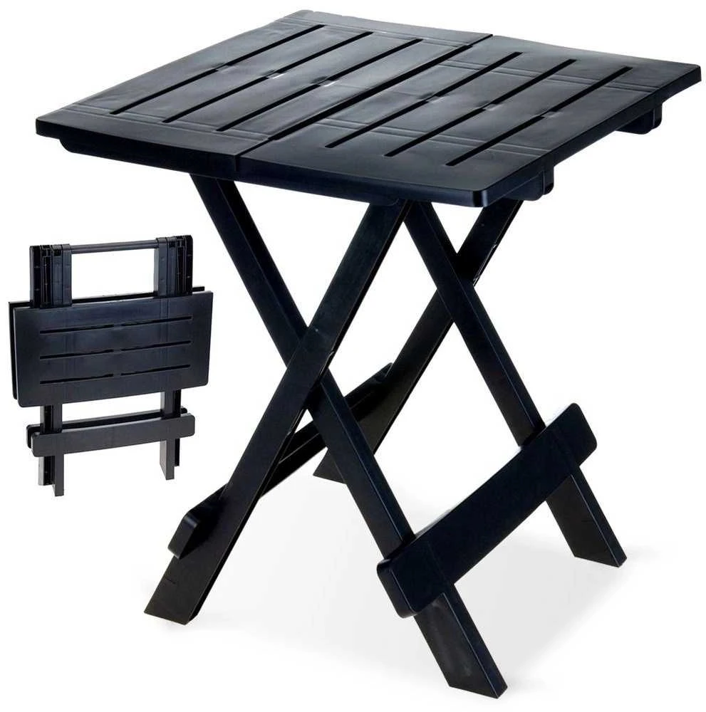 ProGarden Lauko stalas sulankstomas juoda 44x44x50 cm