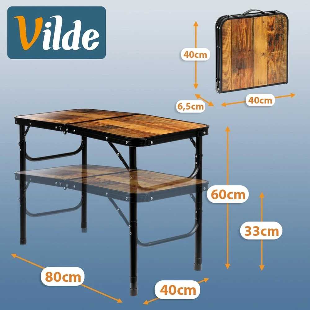 Sulankstomas stalas 80x40x33/60 cm