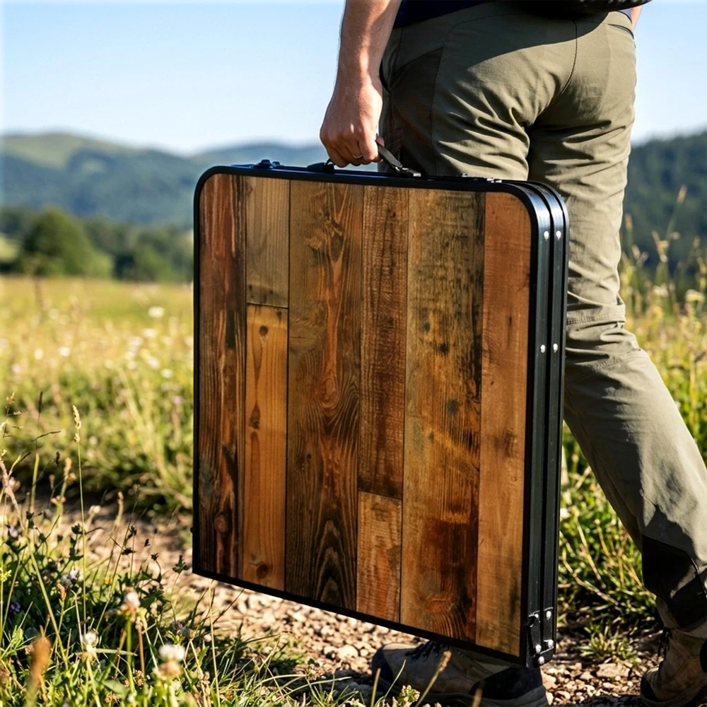 Sulankstomas turistinis stalas 120x60x54/62/70 cm