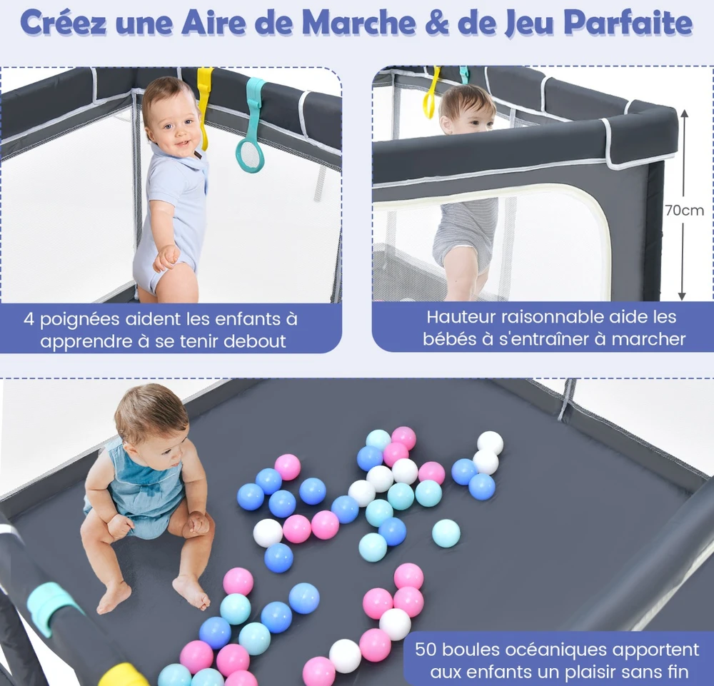 Sulankstomas vaikų žaidimų aptvaras 124 x 124 cm